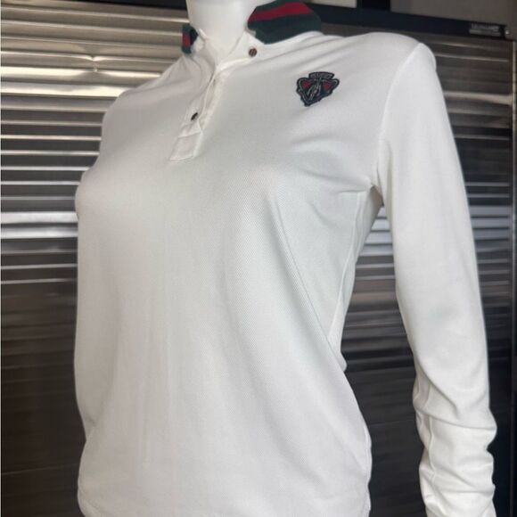Gucci Equestrian Mock Neck Web Polo Long Sleeve Xs - Picture 3 of 10